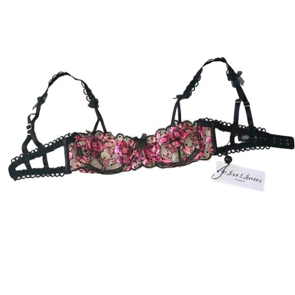 For Love & Lemons Juliet Bra NWT – Embroidered Floral Mesh – XXS - Picture 3 of 13